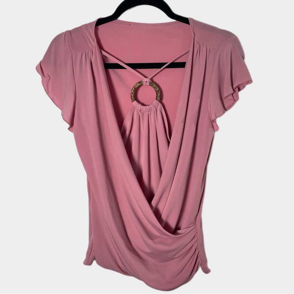 Y2K O-RING FLUTTER SLEEVE TOP (L)
